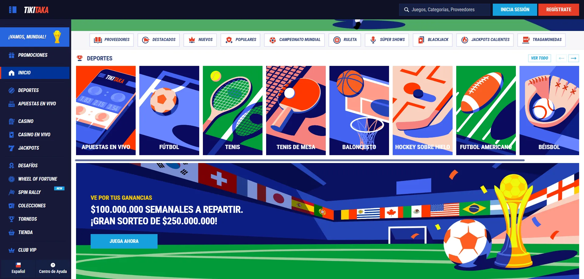 sign up at TikiTaka Casino